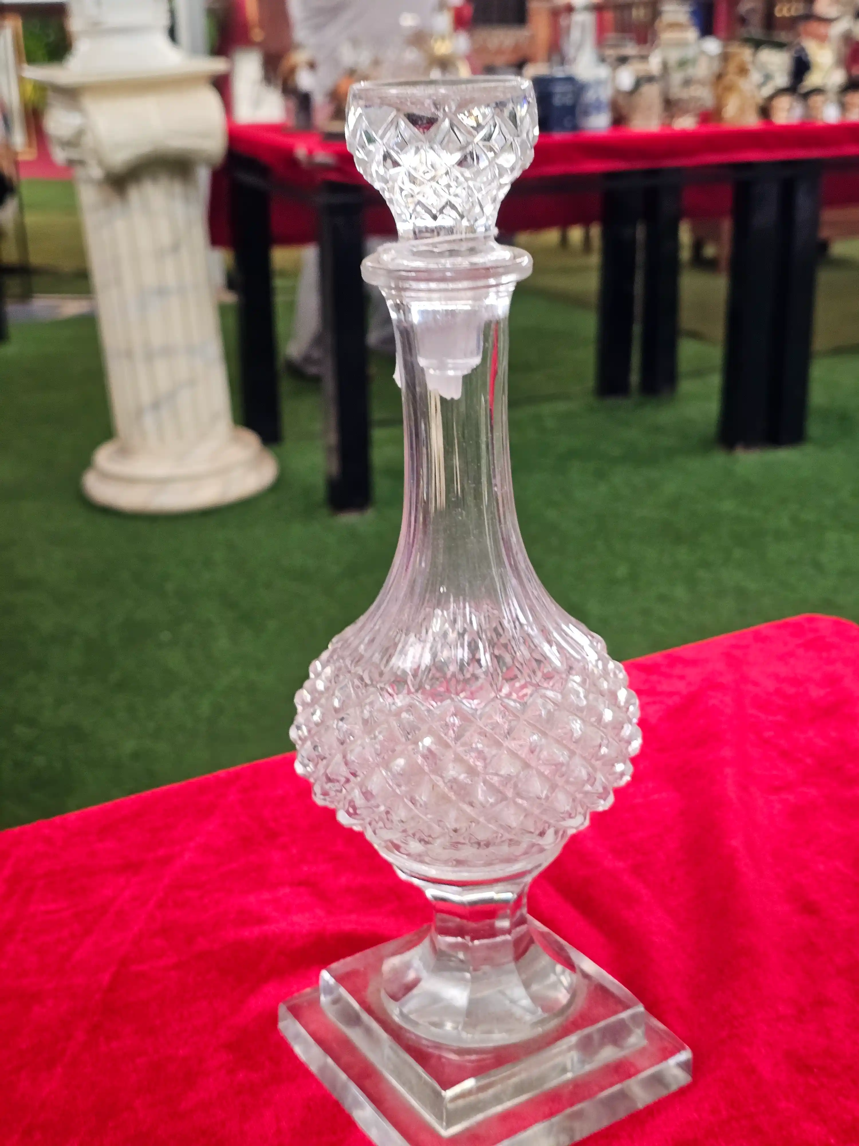 Hobnail Decanter on Pedestal Base