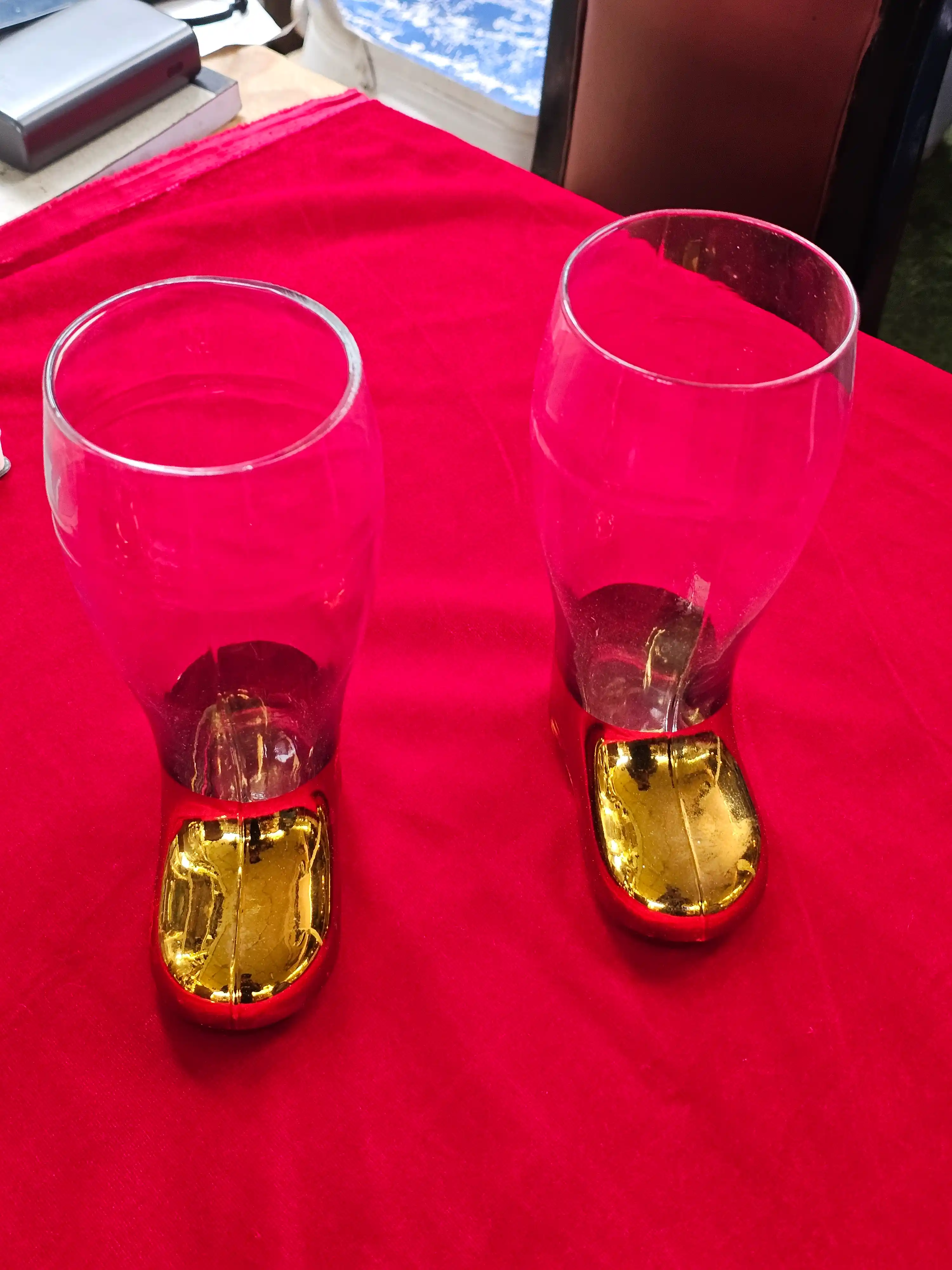 Glass Boot Tankards, Pair — photo 3