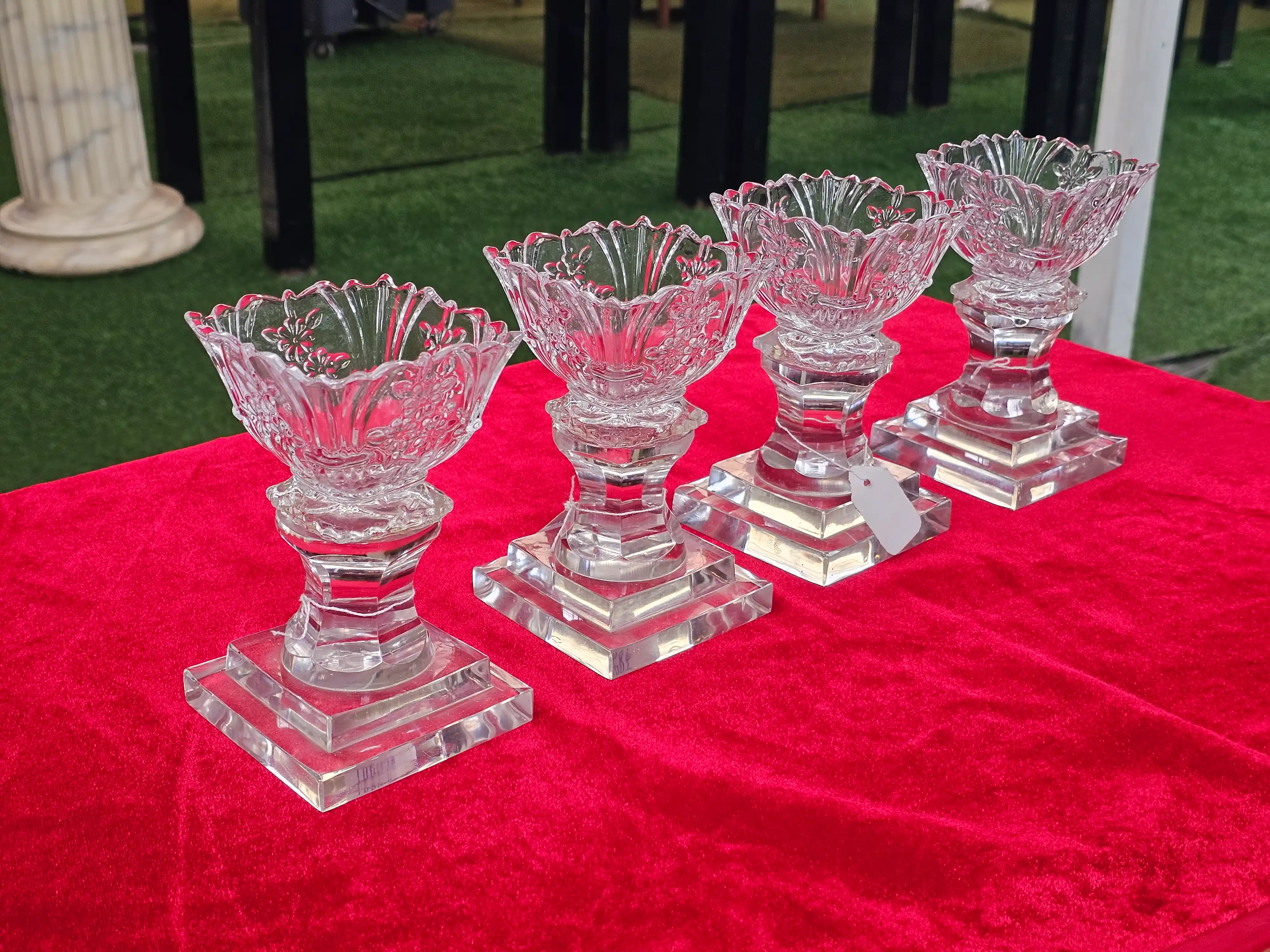 Footed Crystal Goblets, Set of Four — photo 2