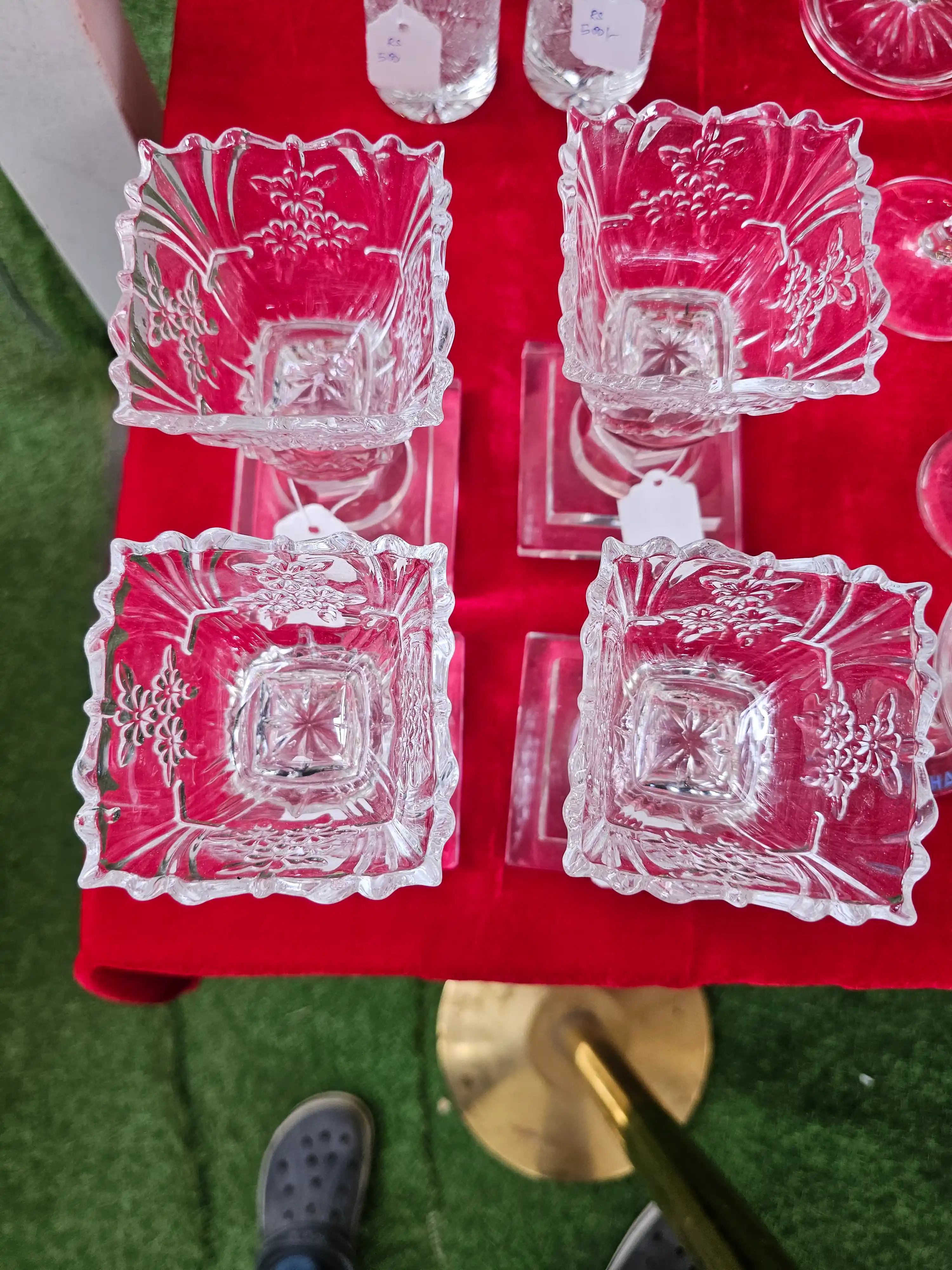 Cut Glass Square Dishes — photo 2