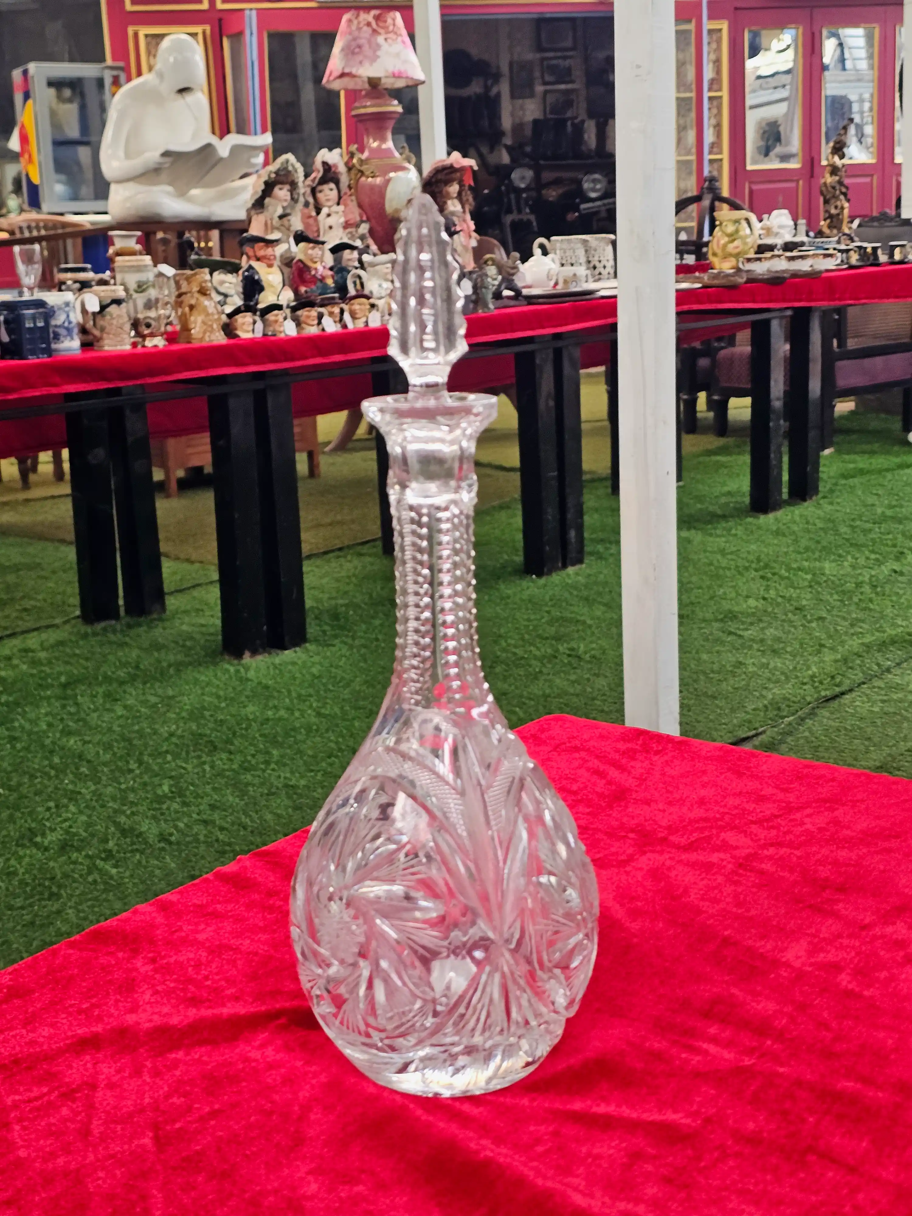 Cut Crystal Decanter with Spire Stopper
