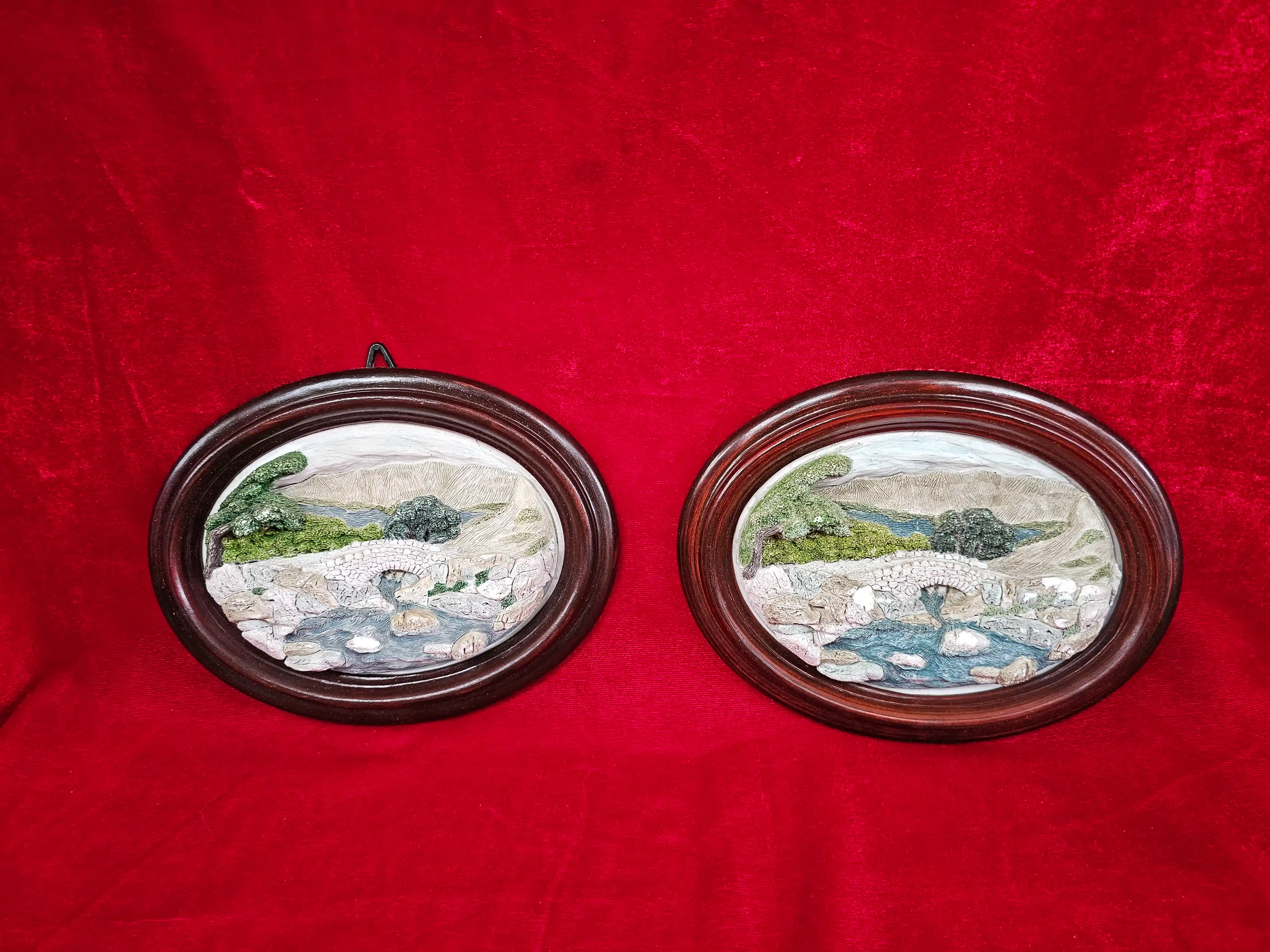 Framed Miniature 3D Bas-Relief Scenic Landscape Plaques