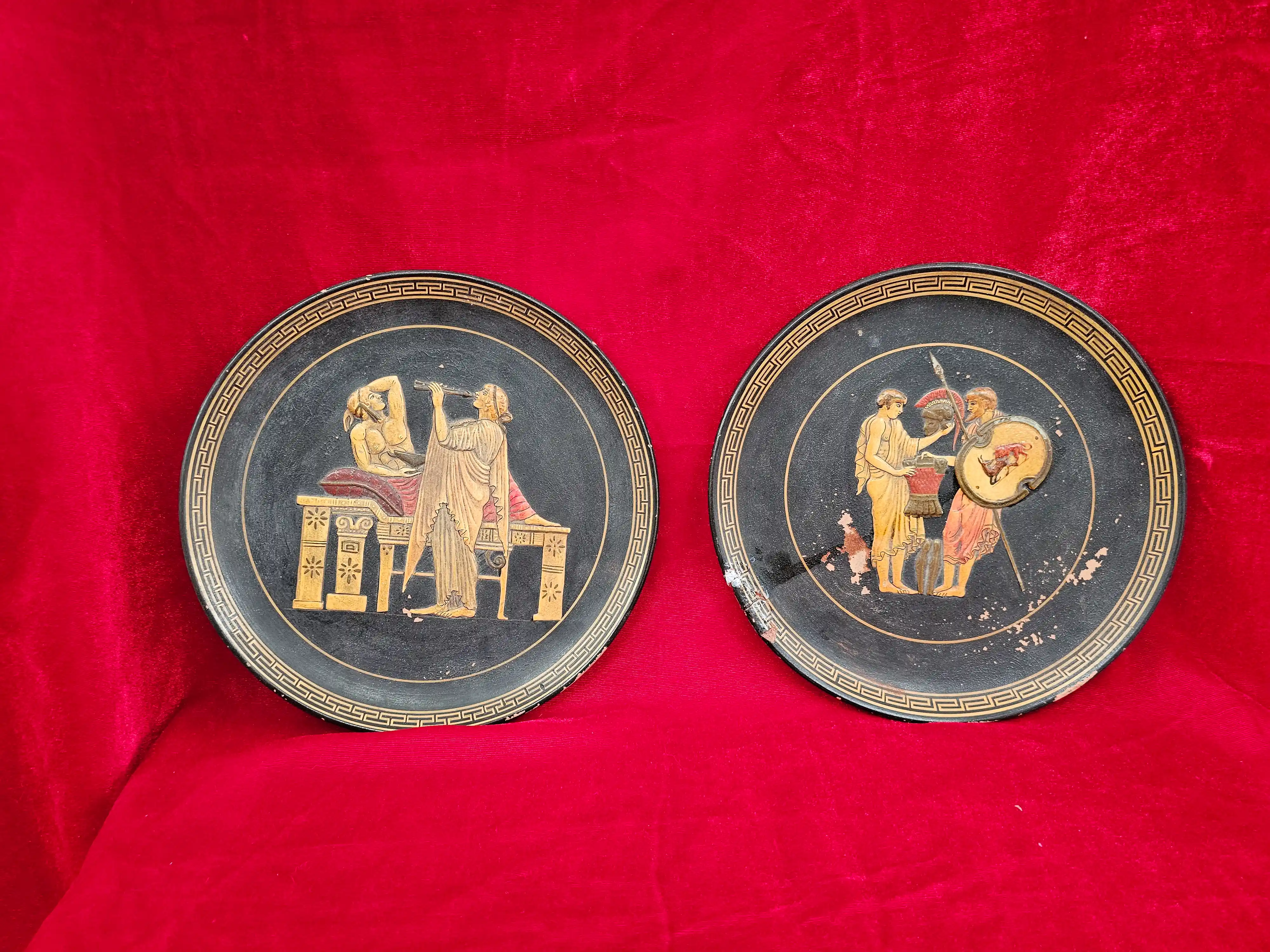 Pair of Classical Greek-Style Decorative Wall Plates