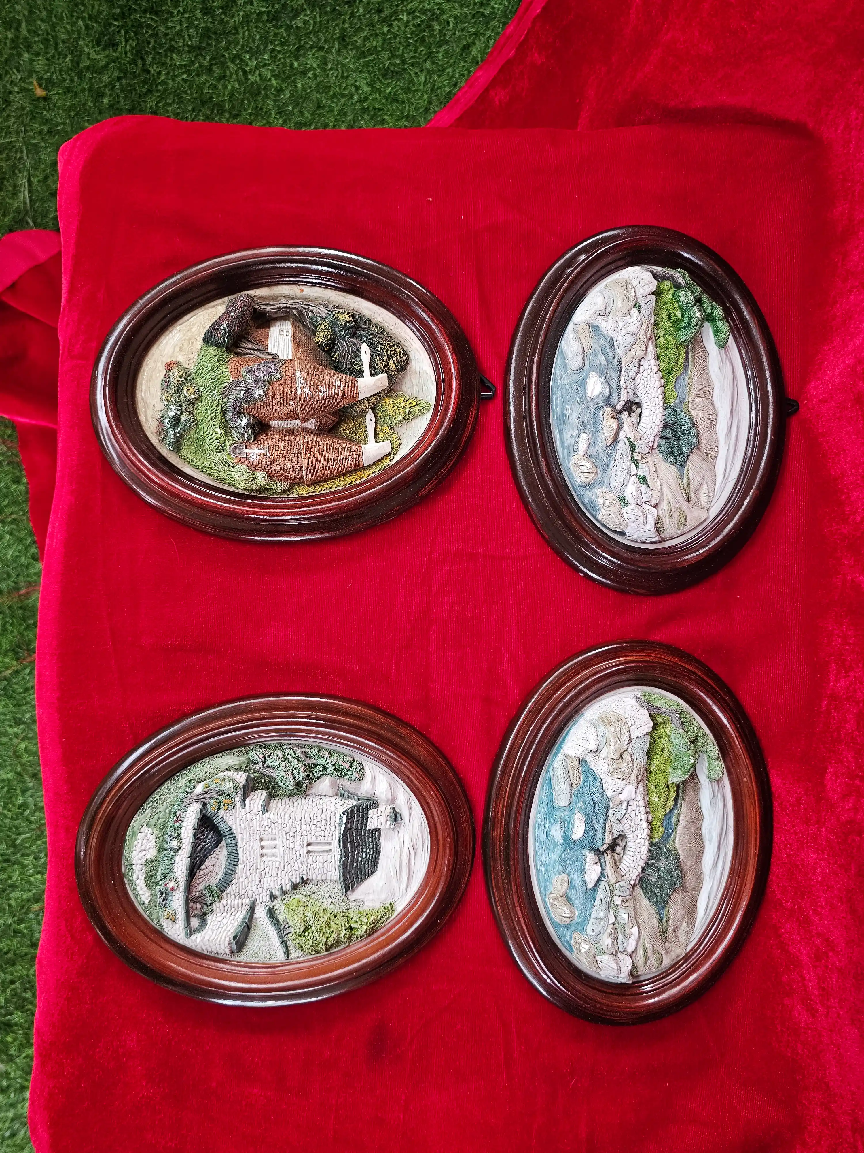 Framed Miniature 3D Bas-Relief Scenic Landscape Plaques