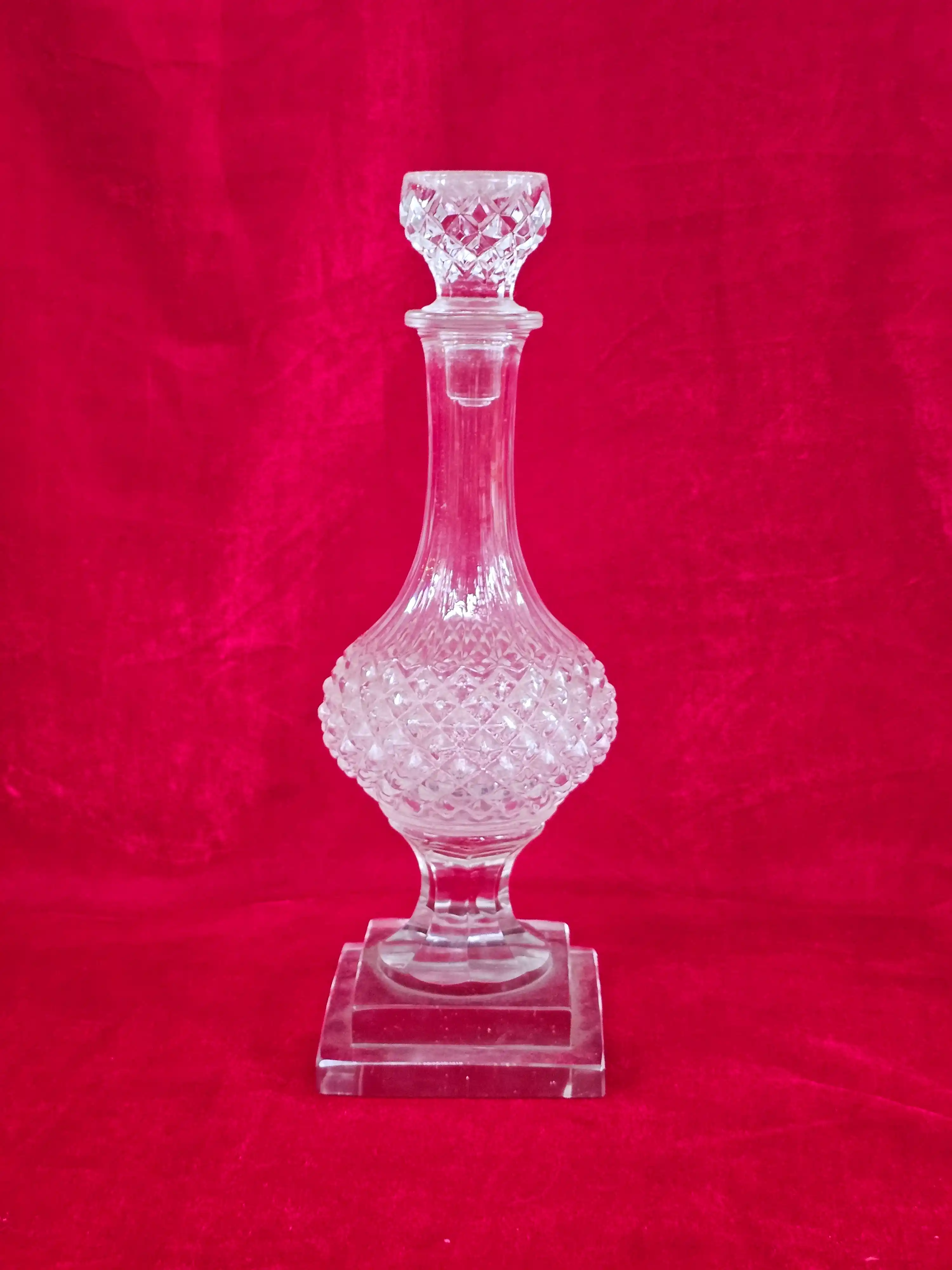 Cut Glass Pedestal Decanter with Stopper